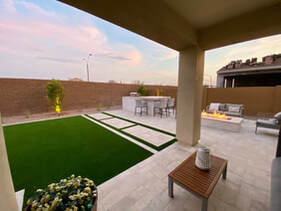artificial turf lawn after installation in Chandler, AZ